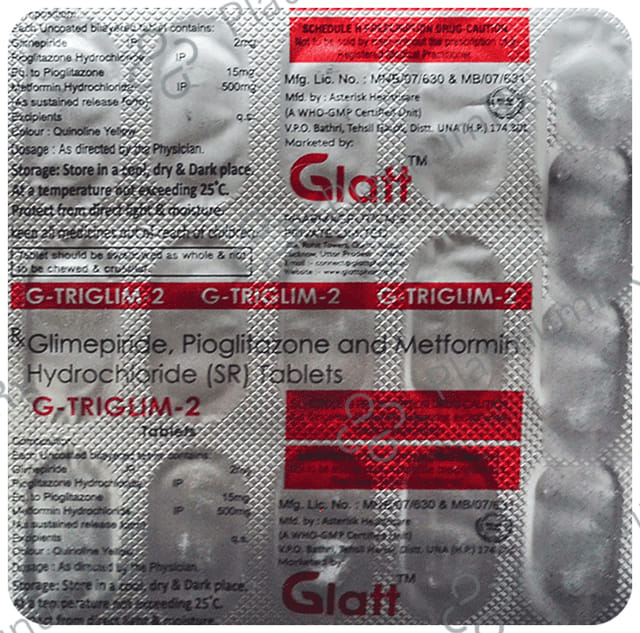 G Triglim 2mg Tablet SR 15s