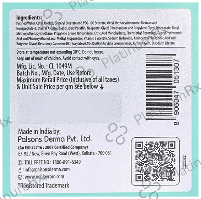 Neolayr Pro Enlite Skin Illuminating SPF 50 Day Cream 40gm