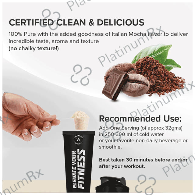 Wellbeing Nutrition Superfood Plant Protein for Muscle Growth & Metabolism - Flavour Powder Italian Cafe Mocha
