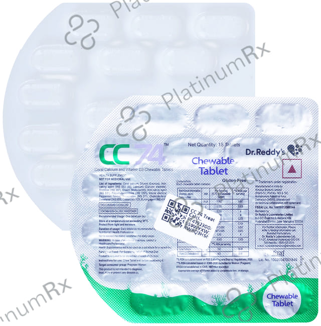 CC 74 500mg Chewable Tablet 15s