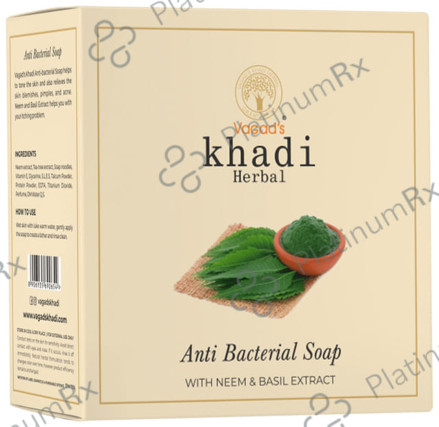 Vagad's Khadi Herbal Anti-Bacterial Soap with Neem and Basil Extract