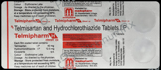 Telmipharm H 40 /12.5 mg Tablet 10s
