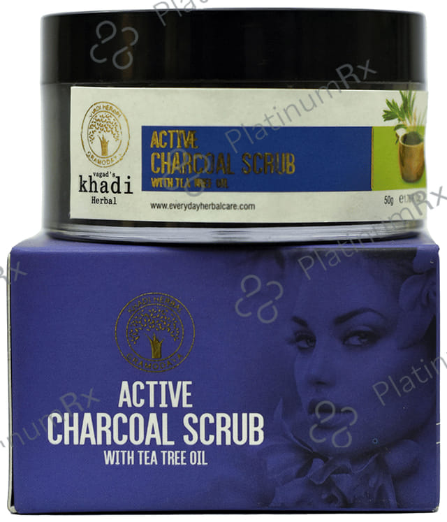 Vagad's Khadi Herbal Active Charcoal Scrub with Tea Tree Oil