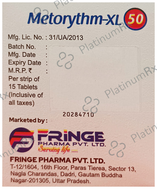 Metorythm Xl 50mg Tablet PR 15s