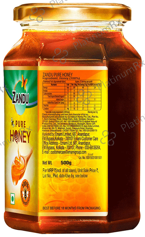 Zandu Pure Honey for Energy & Weight Management No Sugar Adulteration 500gm