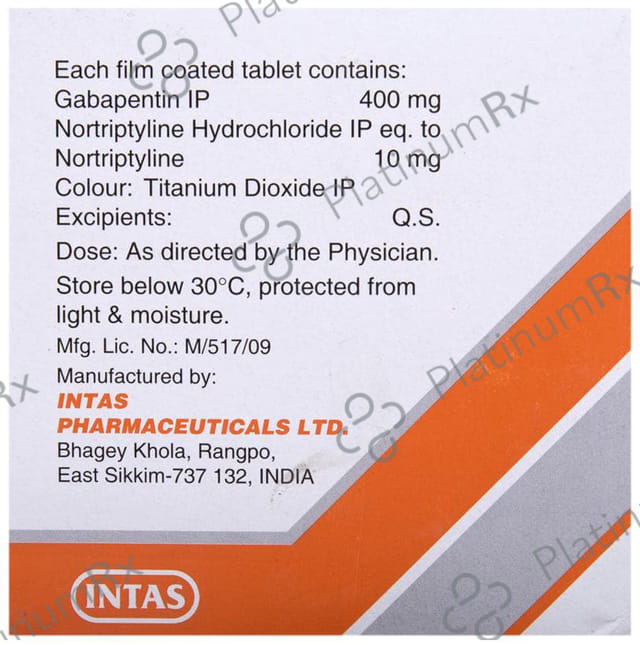 Gabapin NT 400/10mg Tablet 15s
