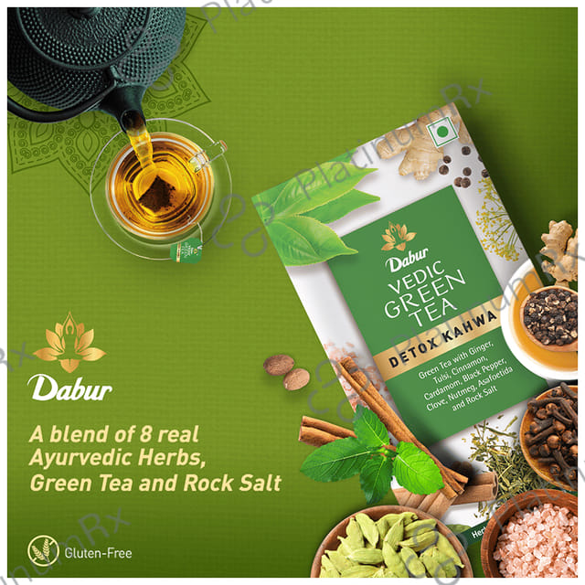 Dabur Vedic Green Tea Bag (2.5gm Each) - Detox Kahwa for Digestion & Weight Loss