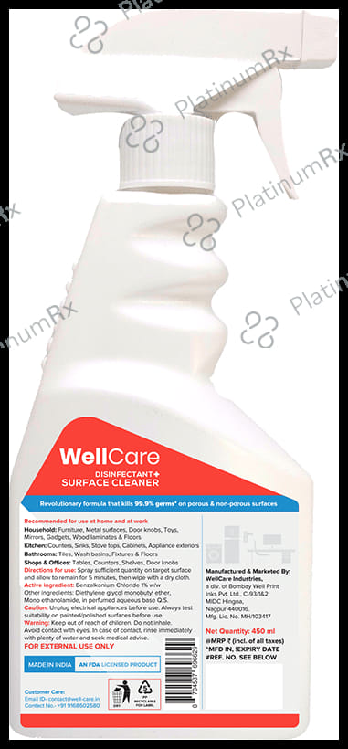 WellCare Disinfectant+Surface Cleaner Spray