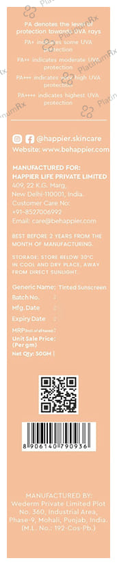 Happier Sun Days Glow Shield Tinted Sunscreen SPF 50 PA+++ Cream 50gm