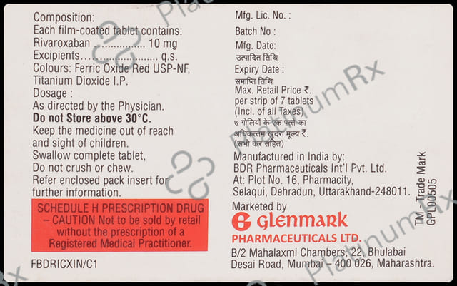 Rivaxon 10mg Tablet 7s
