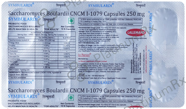 Symbulardi 250mg Capsule 10s