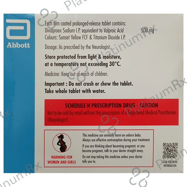Valance OD 500mg Eazy Glide Tablet PR 15s