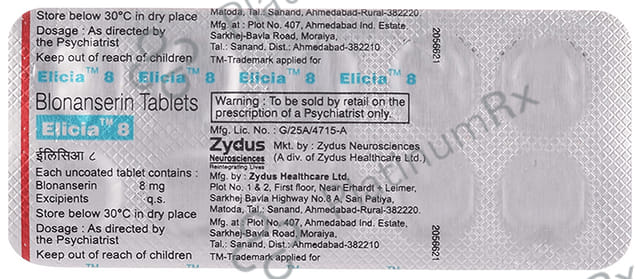 Elicia 8mg Tablet 10s