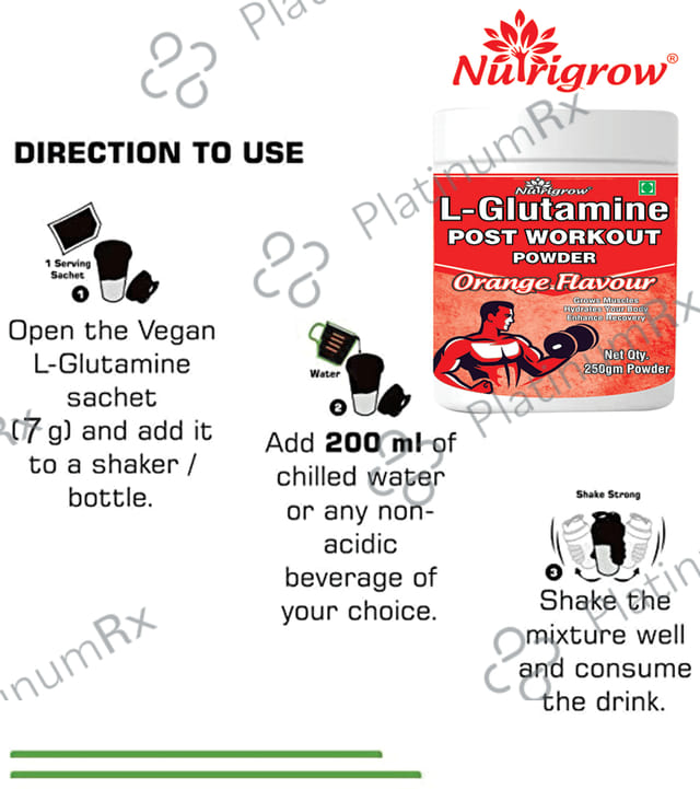 Nutrigrow L-Glutamine Post Workout Powder Orange