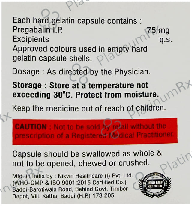 Pgtrion 75mg Capsule 10s