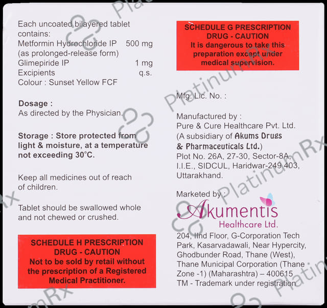Switglim M 1/500mg Tablet 15s
