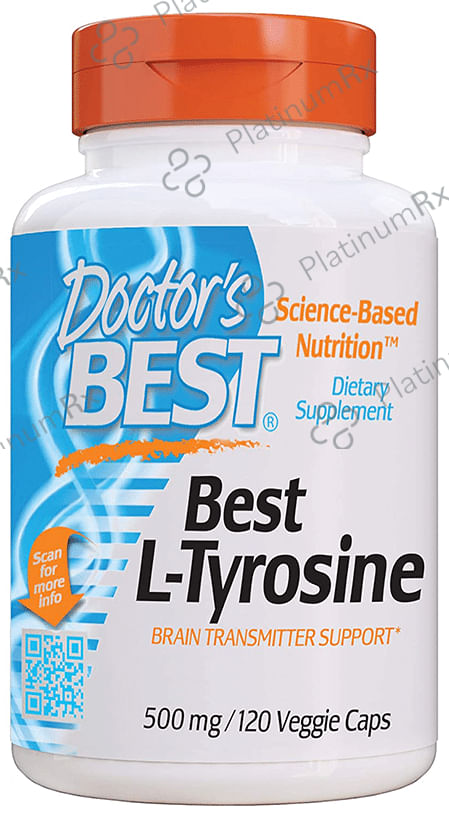 Doctor's Best L-Tyrosine 500mg Veggie Capsule - For Brain Transmitter Support