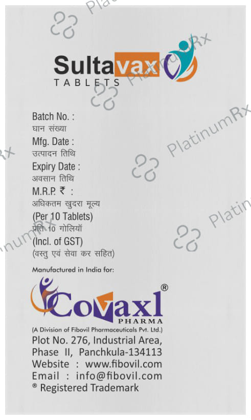 Sultavax 375mg Tablet 10s