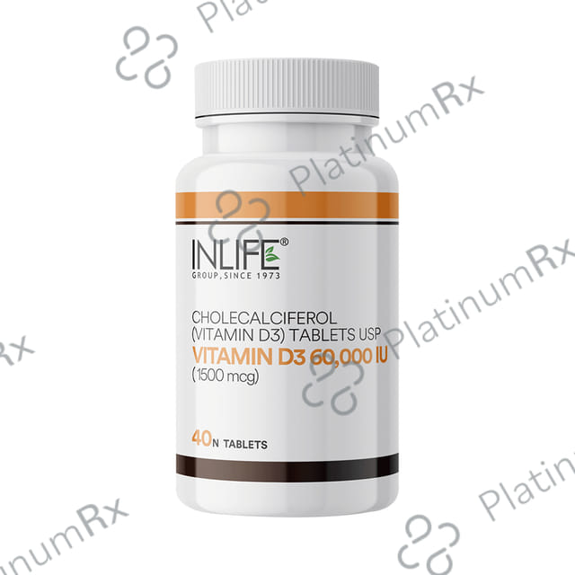 Inlife Vitamin D3 60000IU Cholecalciferol Chewable Tablet 40s
