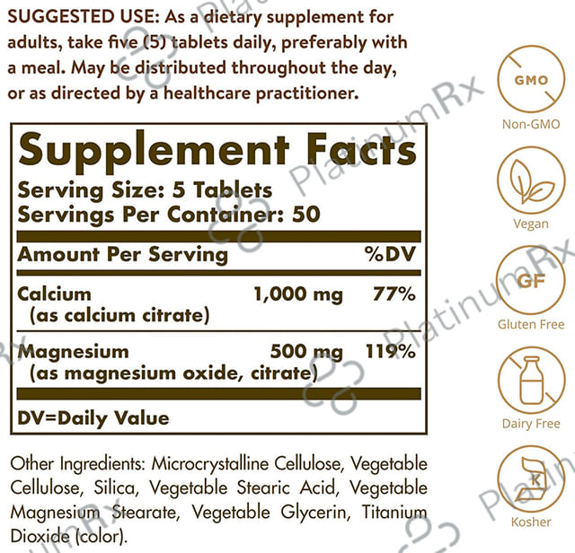 Solgar Calcium Magnesium Citrate Tablet