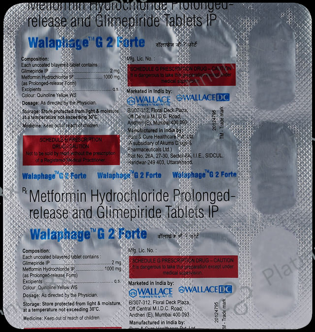Walaphage G2 Forte 2mg/1000mg Tablet