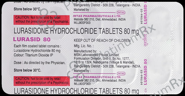 Lurasid 80mg Tablet 10s