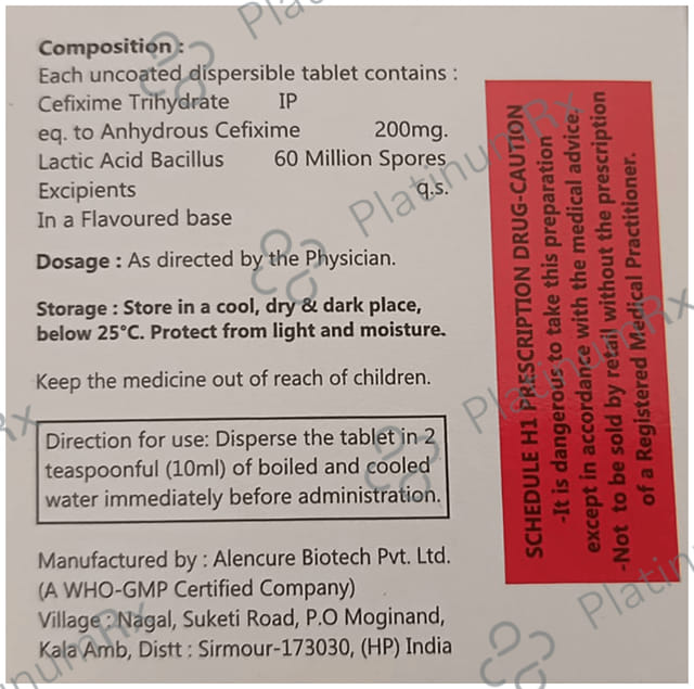 Chimcef 200mg LB Tablet DT 10s