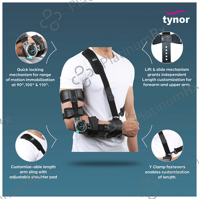 Tynor E 46 ROM Elbow Brace Universal Right