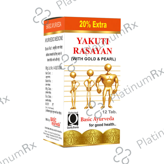 Basic Ayurveda Yakuti Rasayan (with Gold & Pearl) 12 tablets