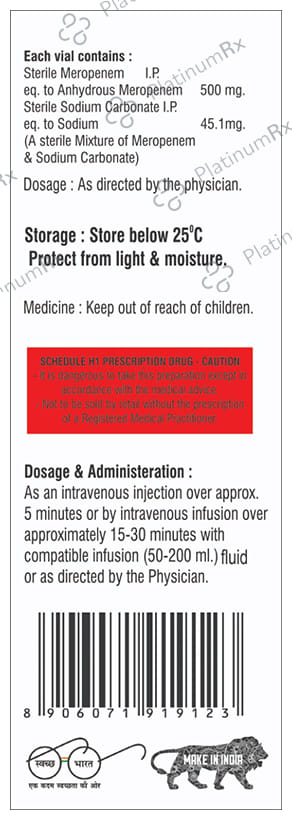Meropro 500mg Injection