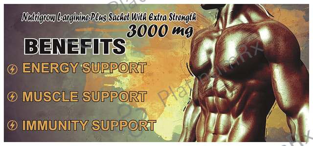 Nutrigrow L-Arginine Plus 3000mg - Sachet for Energy, Muscle & Heart Support