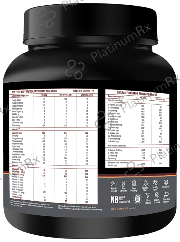 Bon Pure Whey Protein The Holistic Whey Protein Belgian Chocolate Powder 1kg