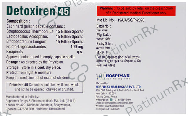 Detoxiren 45 Capsule 10s