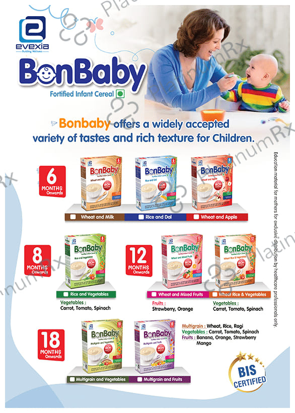 Evexia Bonbaby Fortified Infant Cereal (6 Month Onwards) - Rice and Dal