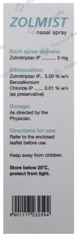 Zolmist 5mg Nasal Spray 7MDI