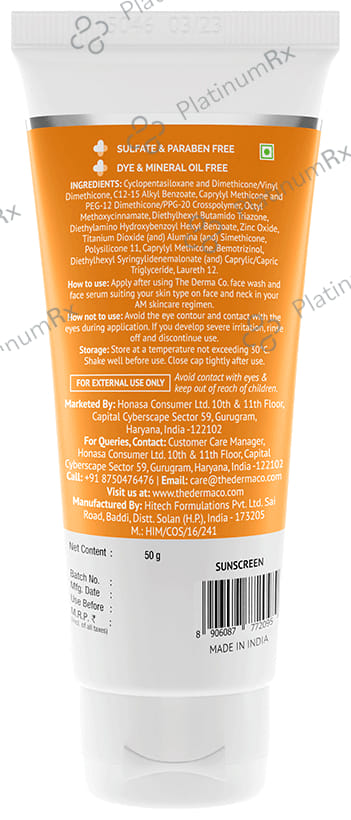 The Derma Co Ultra Matte Sunscreen SPF 60 PA+++ Gel 50gm