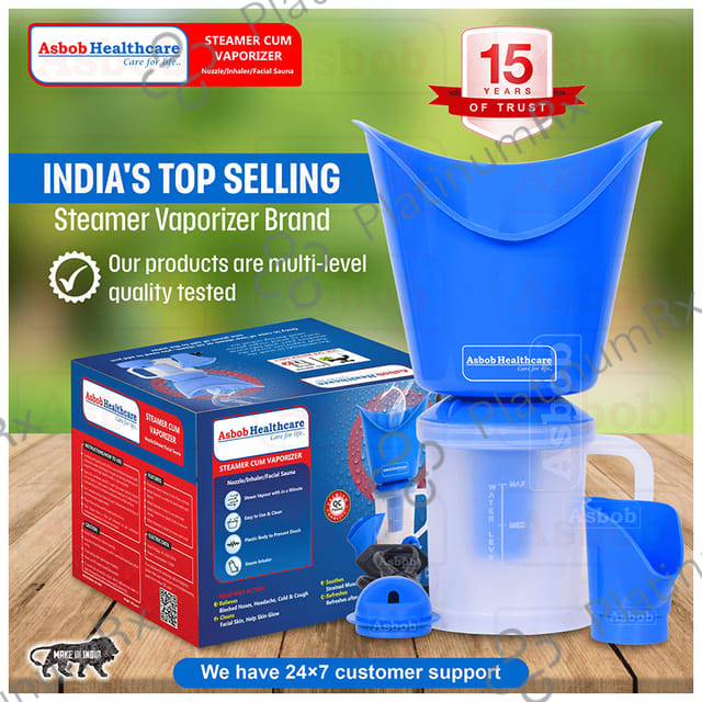 Asbob Healthcare 3 in 1 Vaporizers, Steamer, Steam Inhaler, Facial Steamer for Cold and Cough Blue