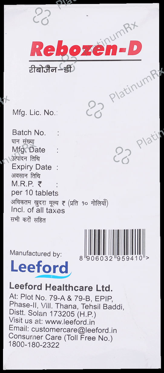Rebozen D 10/20mg Tablet 10s