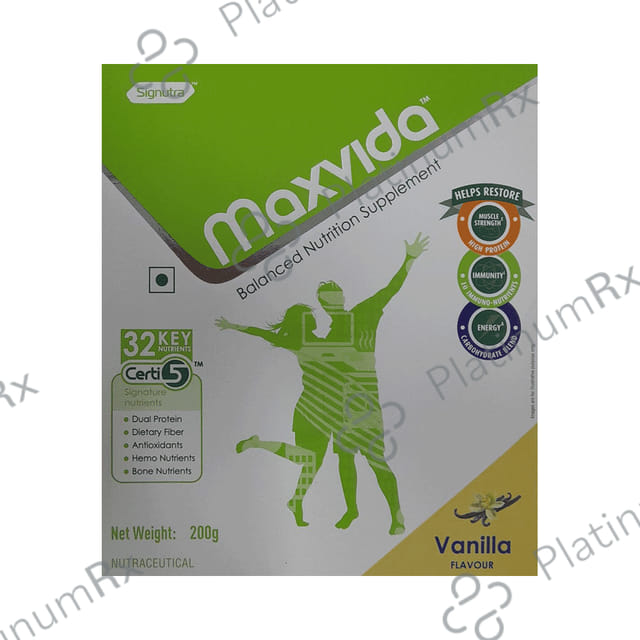 Maxvida Nutritional Supplement Flavour Vanilla Powder 200gm