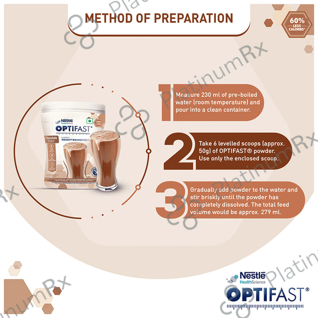 Nestle Optifast with Protein, Fibre, Vitamins & Minerals for Weight Management - Flavour Chocolate