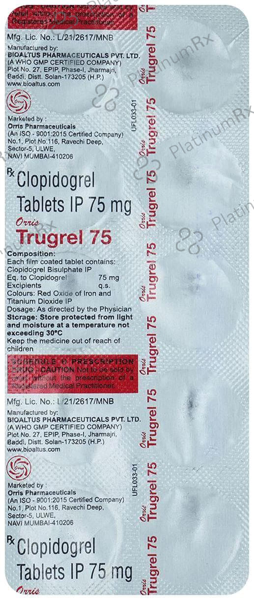 Trugrel 75mg Tablet 10s