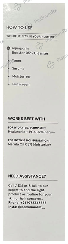 Minimalist 05% Aquaporin Booster Cleanser Hydrates Skin 100ml