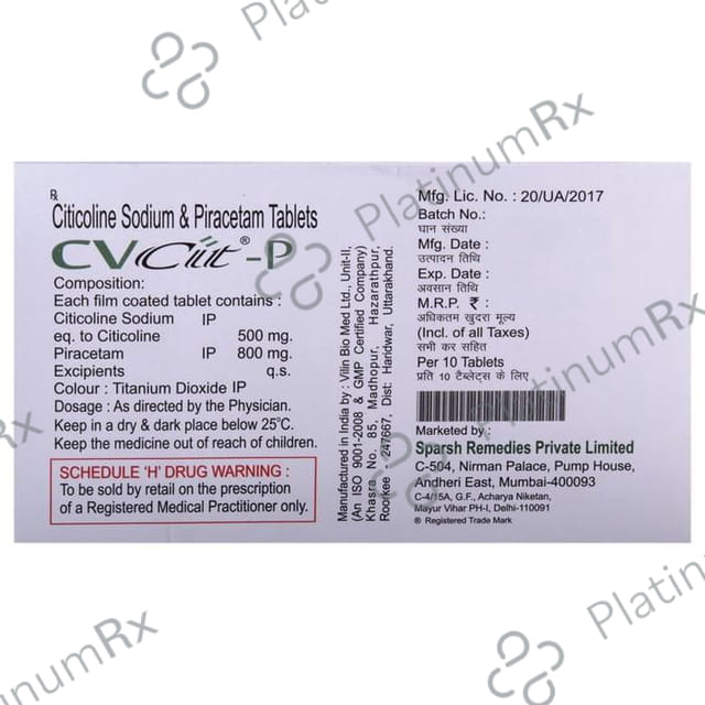 CVcit P 500/800mg Tablet 10s