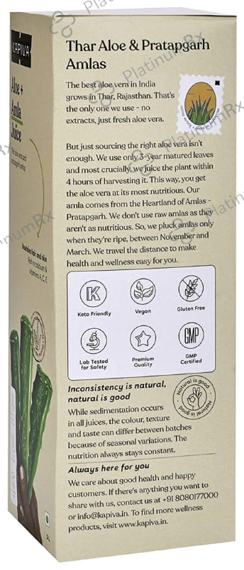 Kapiva Aloe Vera + Amla Juice for Hair & Skin Nourishment - Helps with Acne and Metabolism