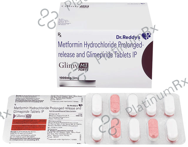 Glimy M Forte 3/1000mg Tablet 10s