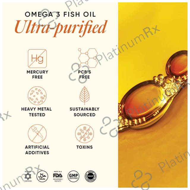 Wellbeing Nutrition Slow Virgin Omega 3 - With EPA, DHA & Curcumin for Brain & Heart Health - Capsule