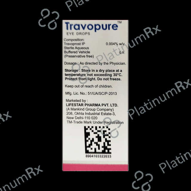 Travopure 0.004% BAK Free Eye Drop 3ml