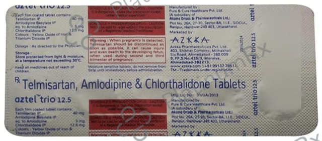 Aztel Trio 40mg/5mg/12.5mg Tablet 10 tablets