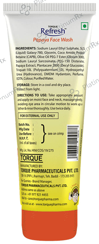 Refresh Papaya Face Wash (100ml Each) 6 Tubes