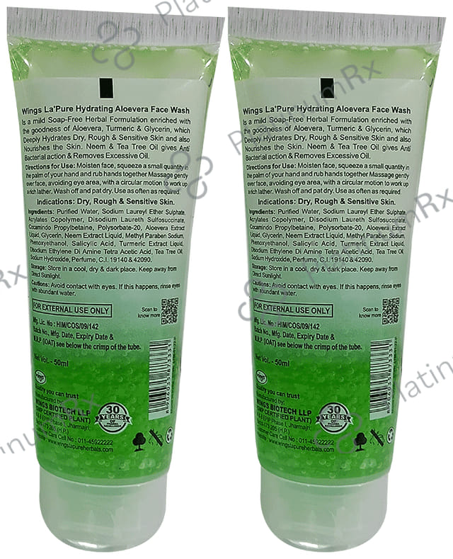 Wings Hydrating Aloevera Face wash (50ml Each)